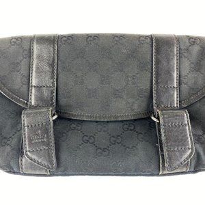 Gucci Black Monogram GG Waist Bag Fanny Pack Belt